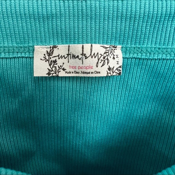 Free People Intimately On Your Side Ruched Teal Bodysuit - Picture 3 of 4